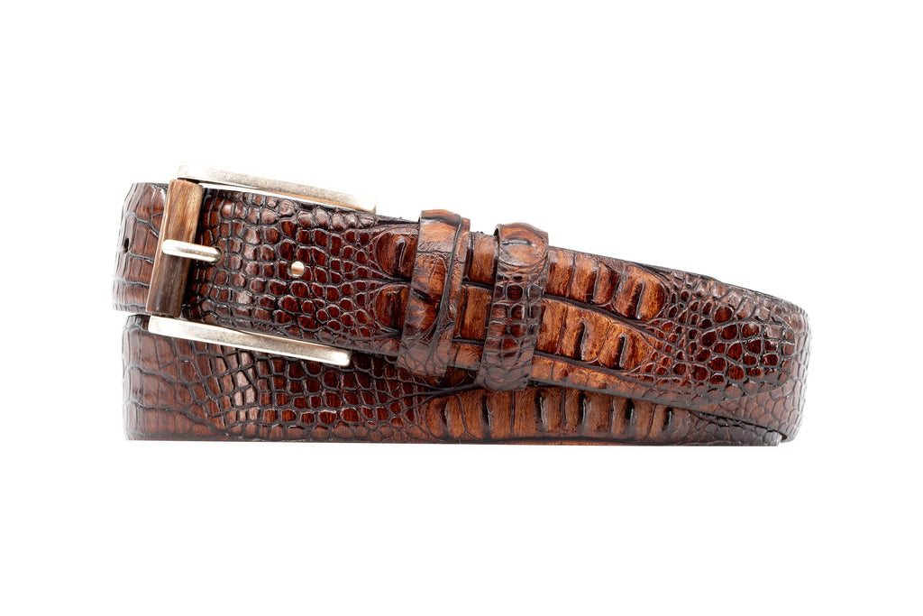 Hadley Baby Hornback Alligator Grain Belt - Whiskey