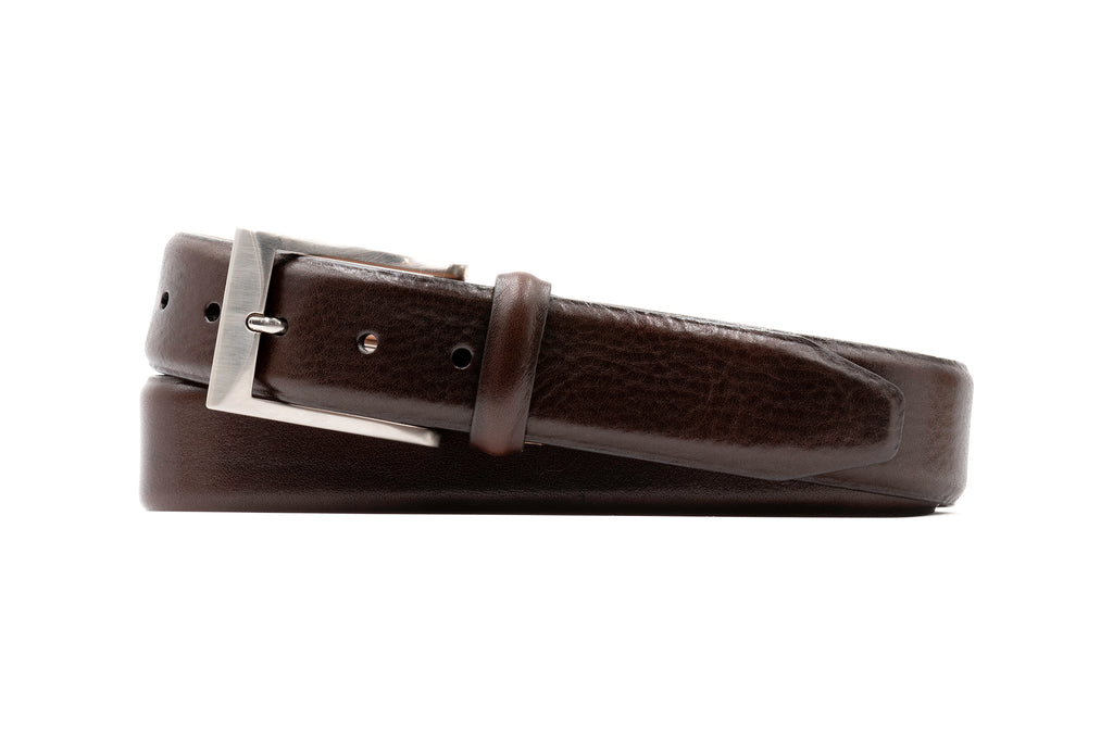 Luca Luxe Italian Calf Leather Belt - Walnut