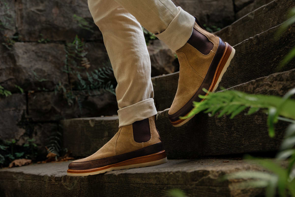 Morgan Suede Chelsea Boots - Oat | Martin Dingman