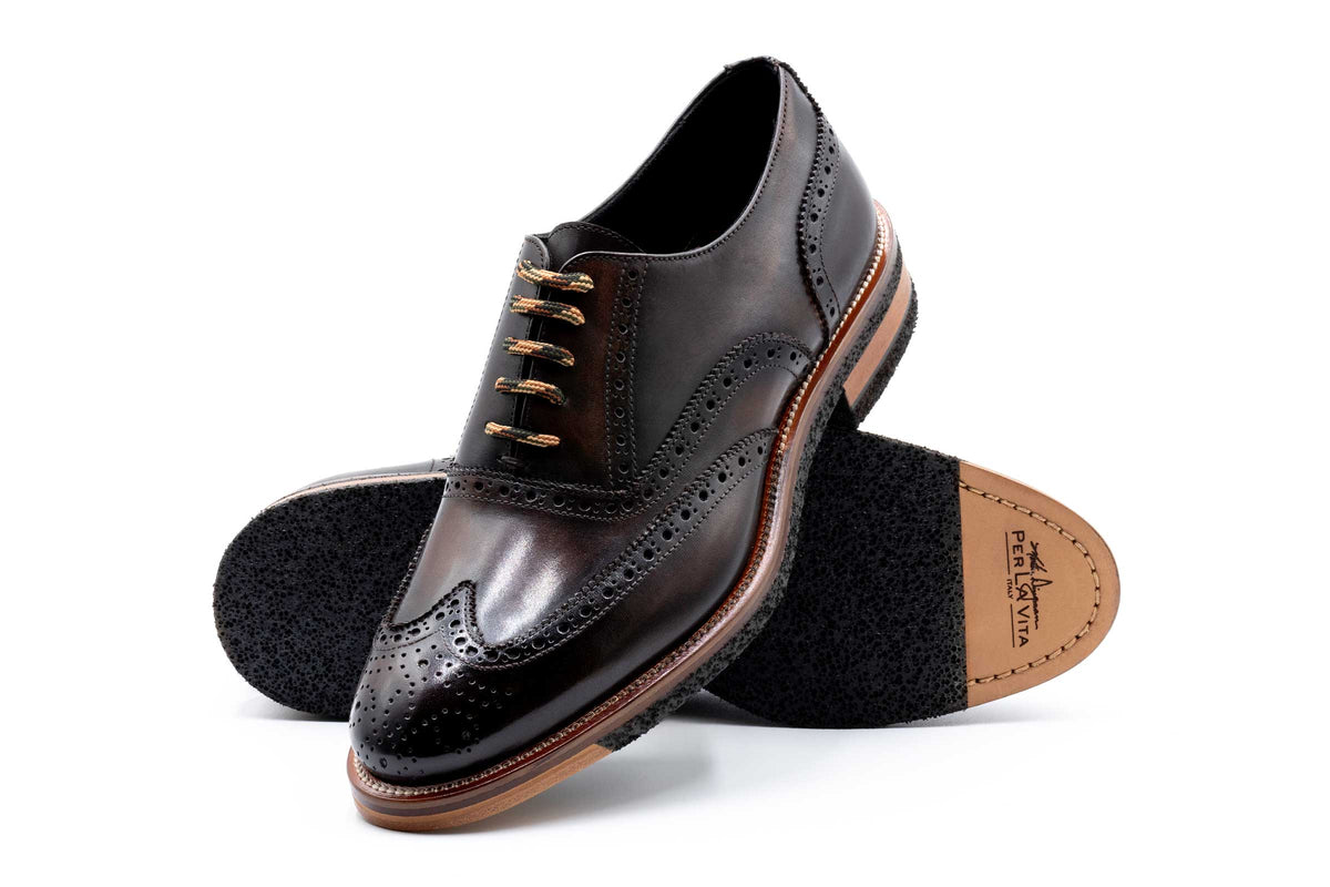 Martin Dingman Tuscan Saddle Brown Pebbled Leather Wingtip Oxfords Martin Dingman Countryaire Wingtips – Patrick James main image 4