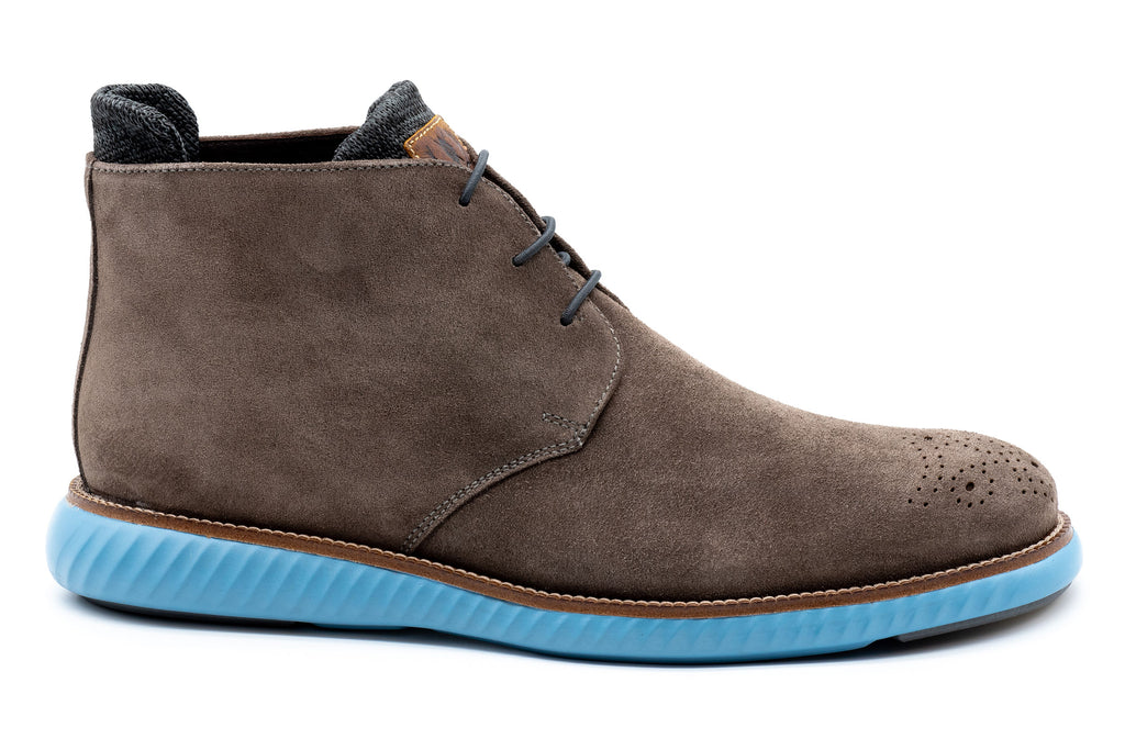 Countryaire Water Repellent Suede Leather Chukka Boots - Smoke - Side