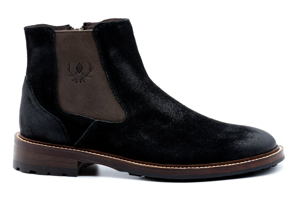 McKinley Water Repellent Suede Leather Boots - Black - Side