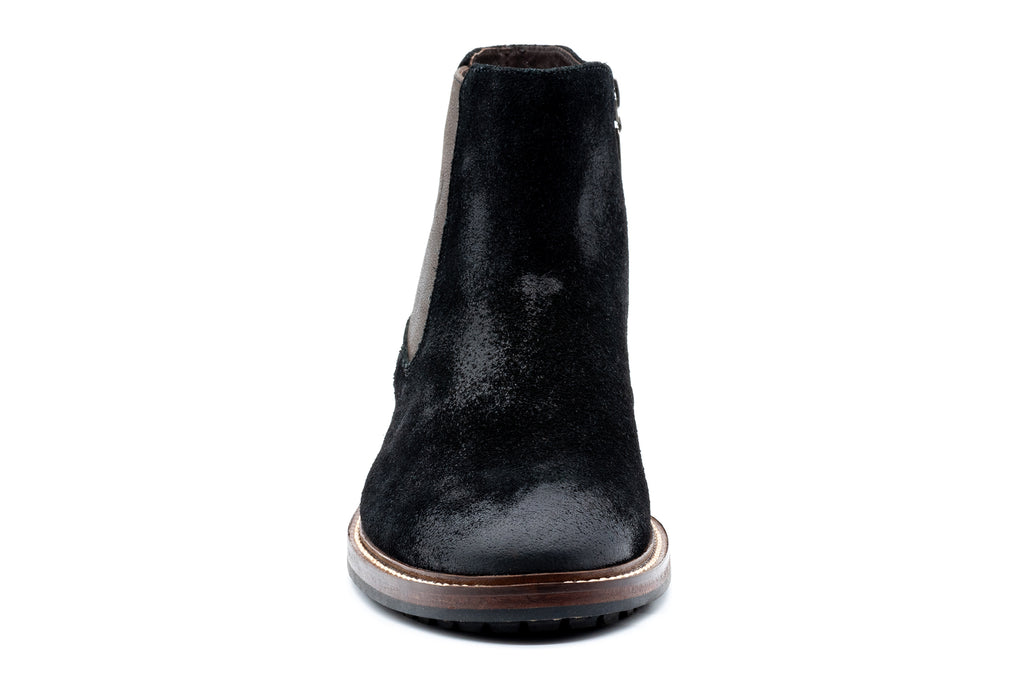 McKinley Water Repellent Suede Leather Boots - Black - Front