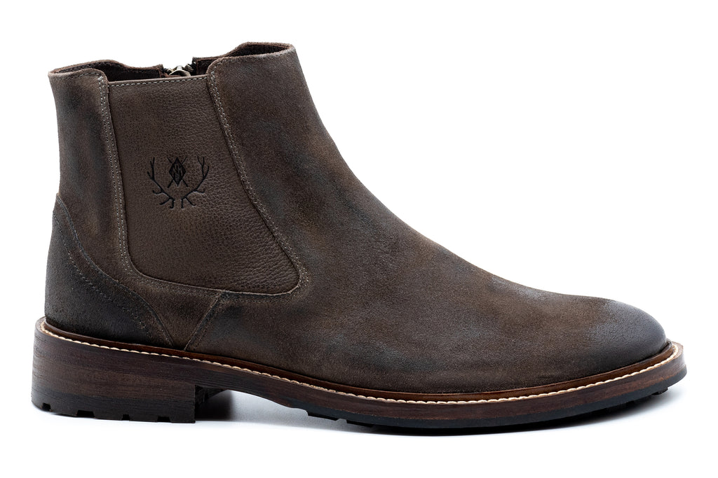 McKinley Water Repellent Suede Leather Boots - Smoke - Side