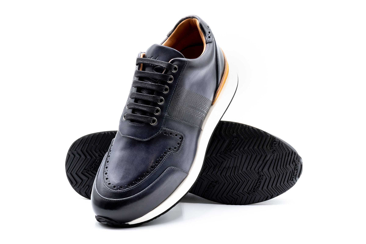 Salerno Italian Calf Leather Sneakers - Fumo | Martin Dingman