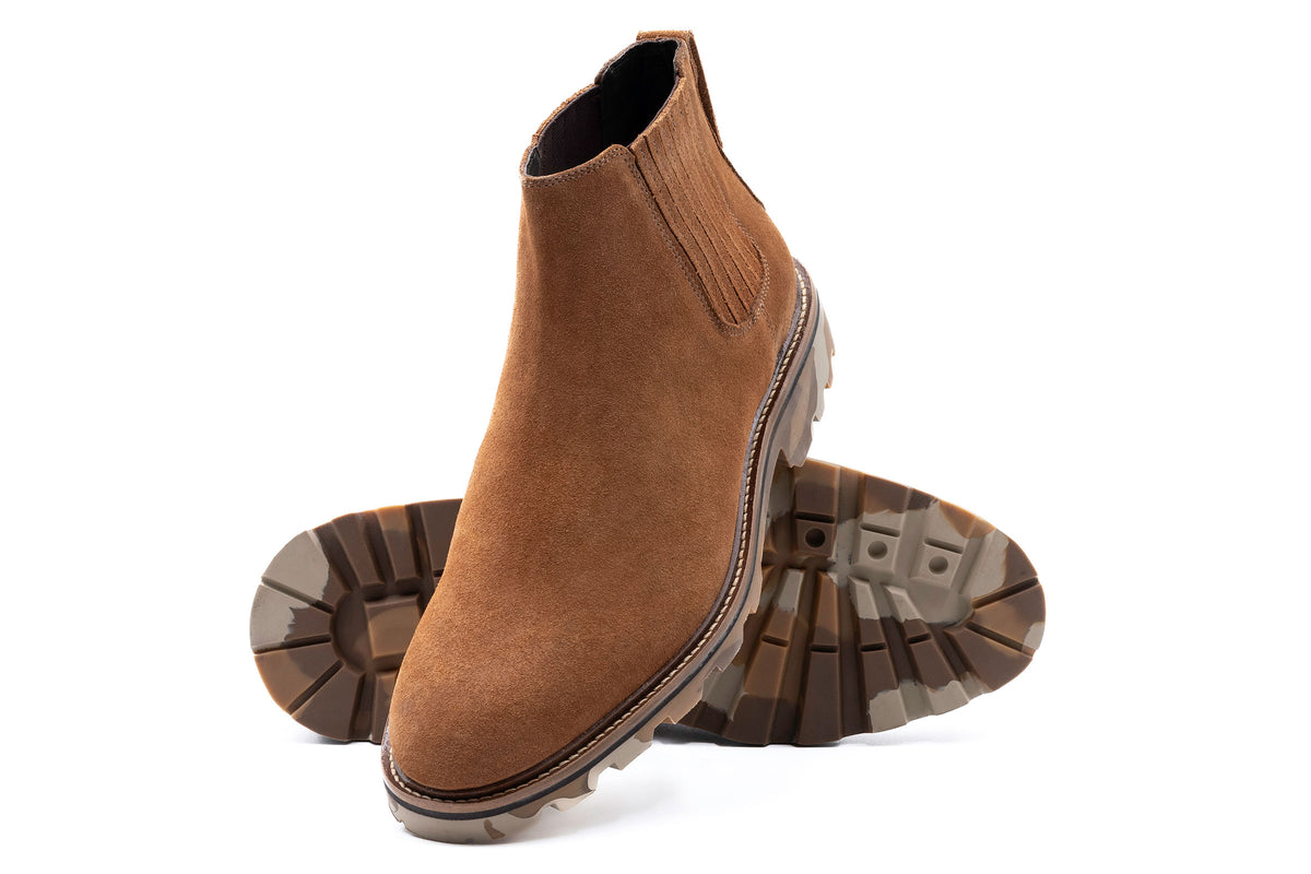 Fatte a Mano Brown Suede Chelsea Ankle Boots Risley Men\'s Size 9 Huntley Suede Chelsea Boots - French Roast | Martin Dingman main image 3