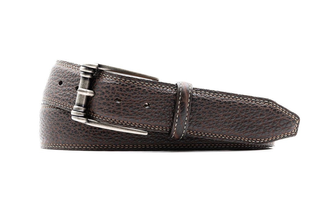 Genuine American Plains Bison Belt - Walnut