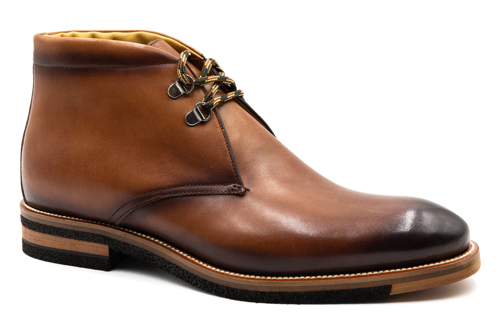 Tuscan Hand Finished Italian Calf Leather Chukka Boots - Whiskey
