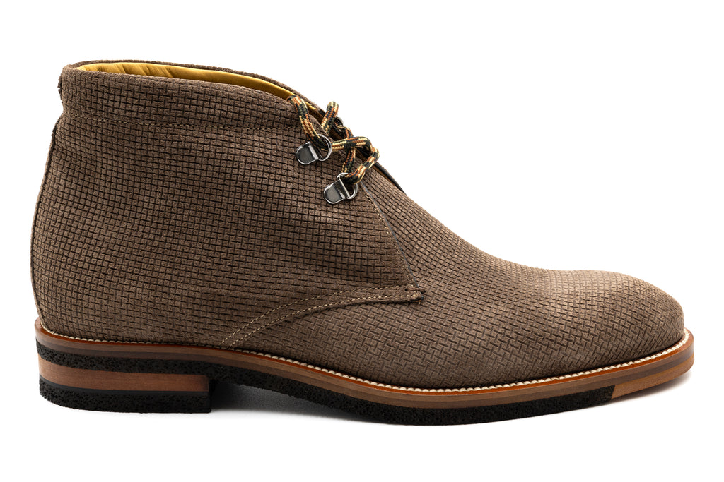 Tuscan Italian Calf Suede Leather Chukka Boots - Earth - Side