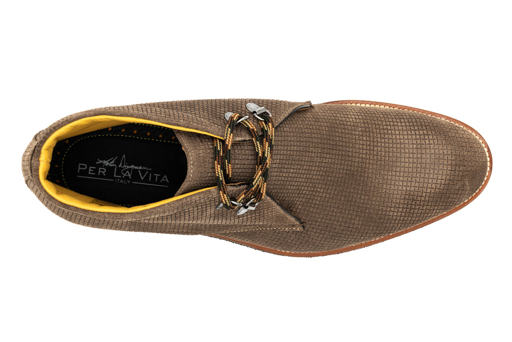 Tuscan Italian Calf Suede Leather Chukka Boots - Earth - Insole
