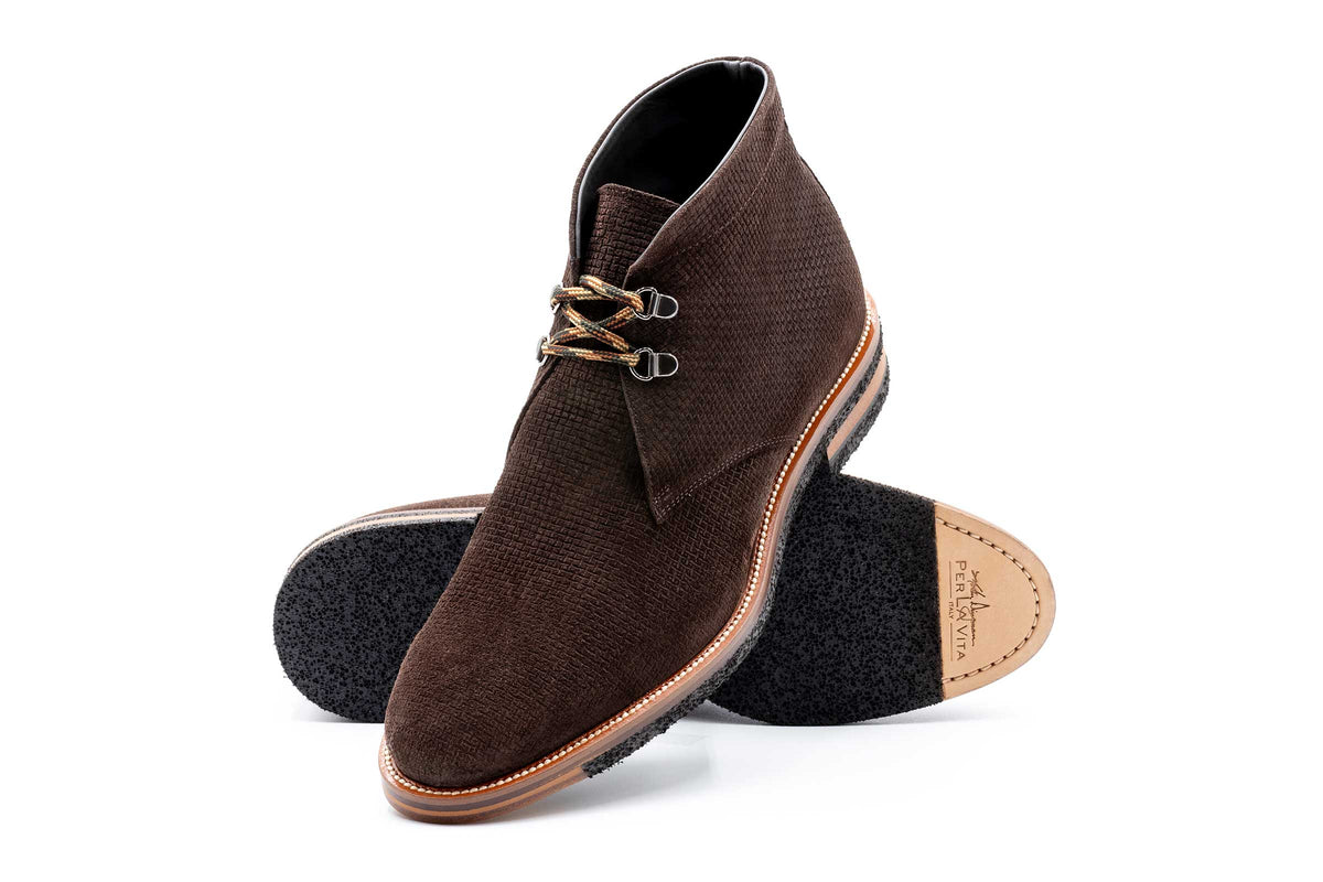 Jimmy Choo Chukka Boots Mens 11 Dark Brown Suede Lace Up Made in Italy Aquatalia - Golliard Suede Chukka Boot | Mitchell Stores main image 2