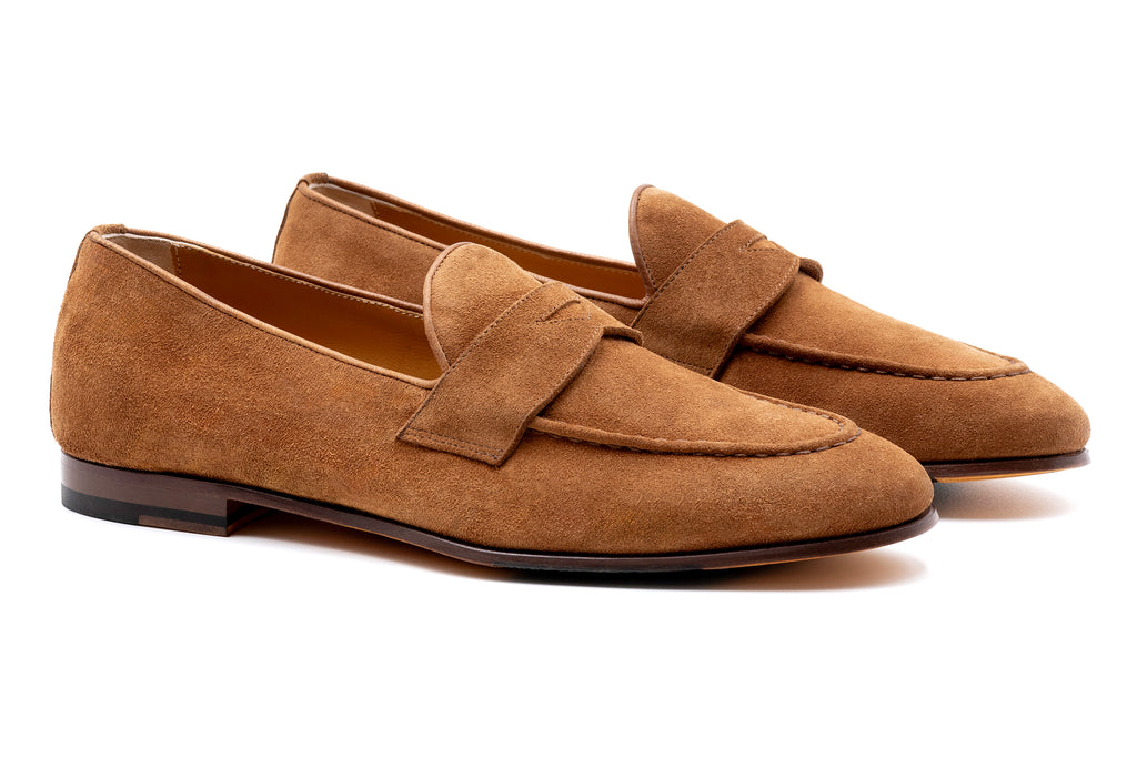 Bologna Italian Suede Loafers - Whiskey