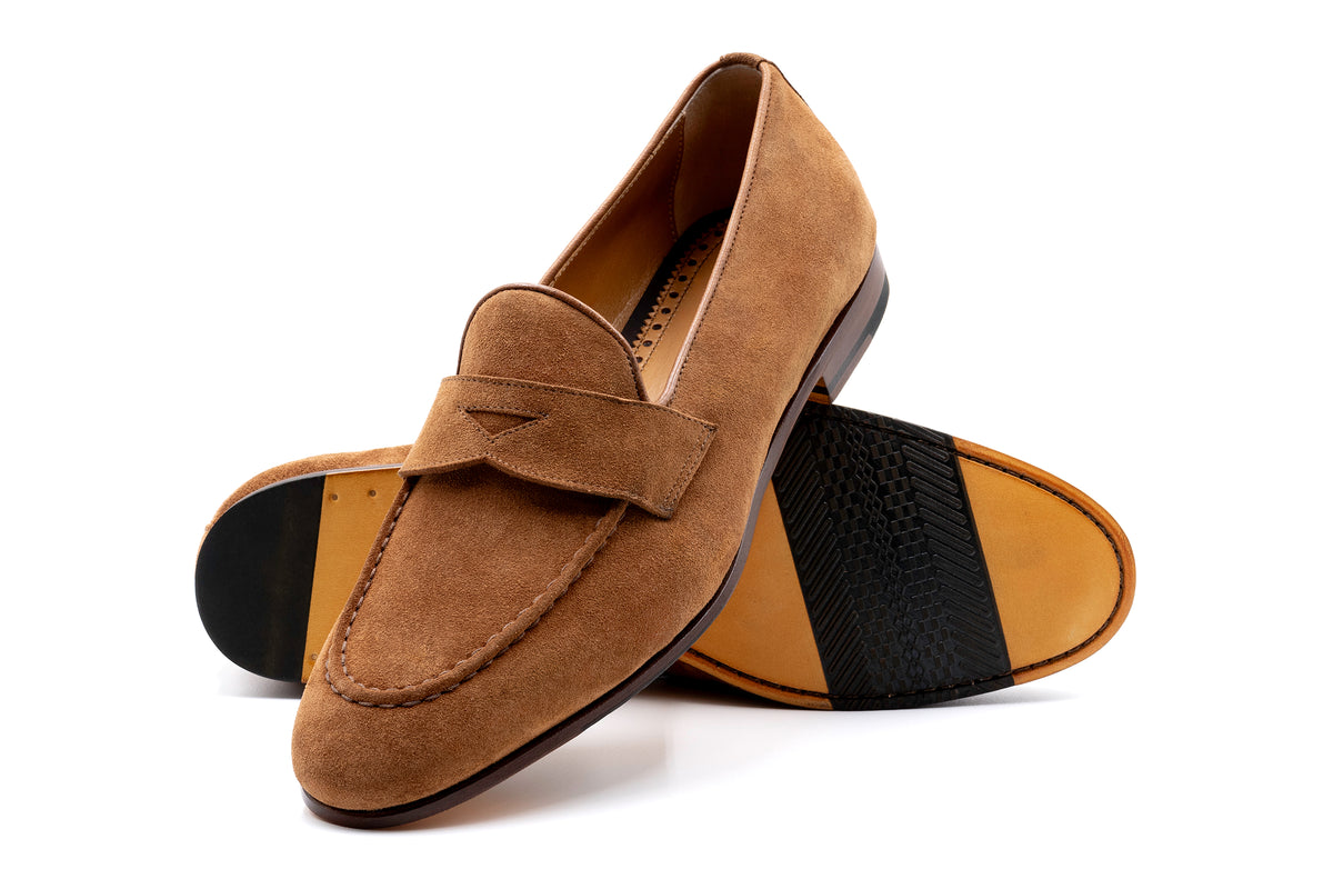 Bologna Italian Suede Loafers - Whiskey | Martin Dingman