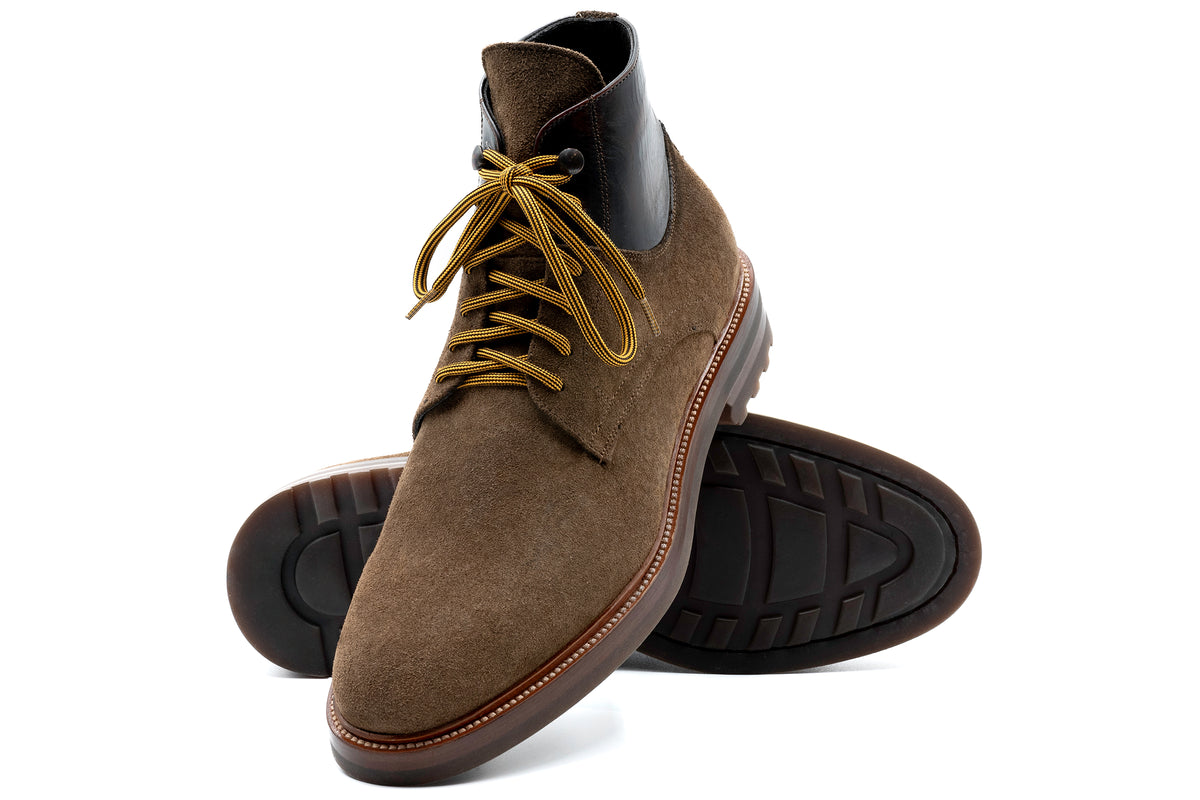 Napoli Italian Suede Lace Up Boots - Earth | Martin Dingman