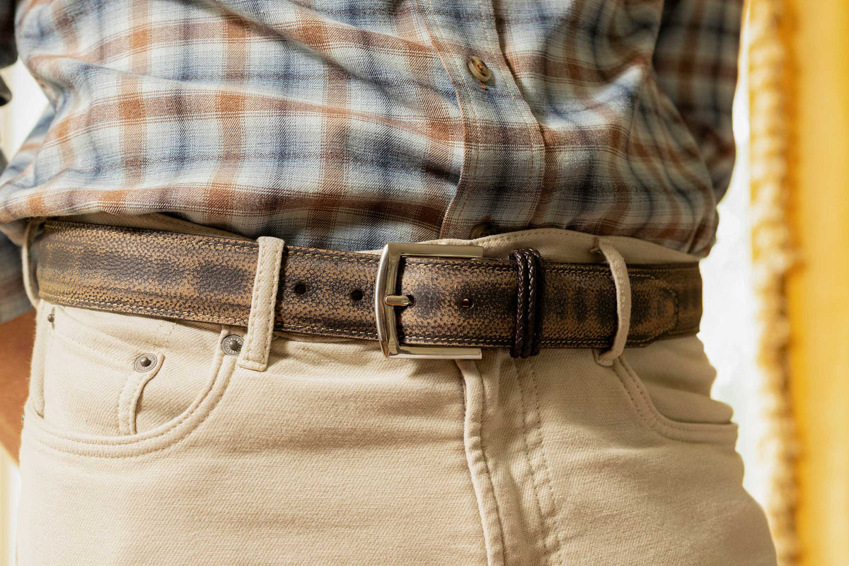 MartinDingman マーティンディングマン サスペンダー 80s 90s Bermuda Braid Pebble Grain Belt - Old Clay | Martin Dingman