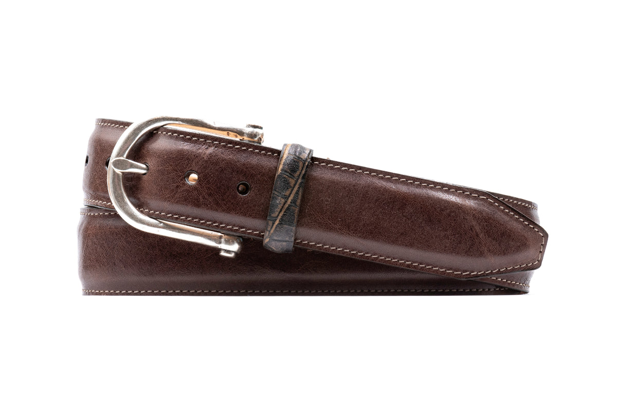 Tyler Italian Saddle Leather Belt - Walnut | Martin Dingman