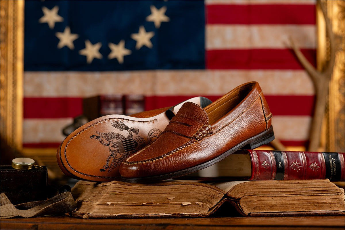 All American Saddle Leather Penny Loafers - Chestnut | Martin Dingman