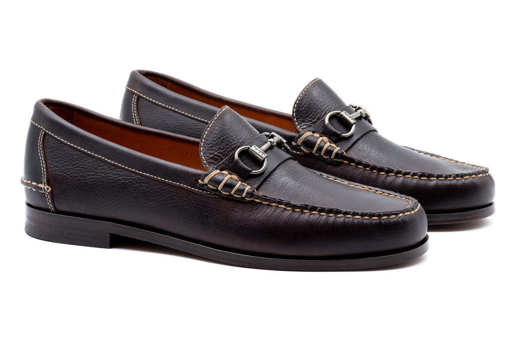 All American Saddle Leather Horse Bit Loafers - Walnut