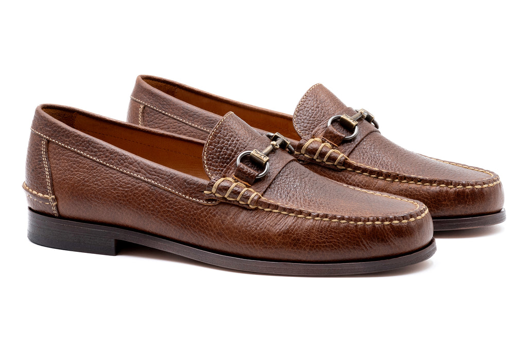 All American Water Buffalo Horse Bit Loafers - Oak