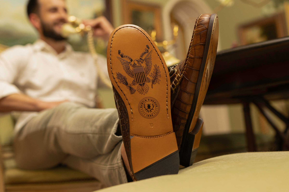 Bullington Men’s bit loafers faux alligator Brown size 10.5 Jacob American Alligator Horse Bit Loafers - Black | Martin  main image 3