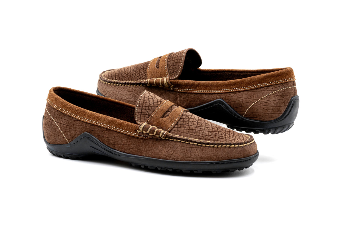 Bill Safari Wild African Hippo Suede Loafers - Bark | Martin Dingman