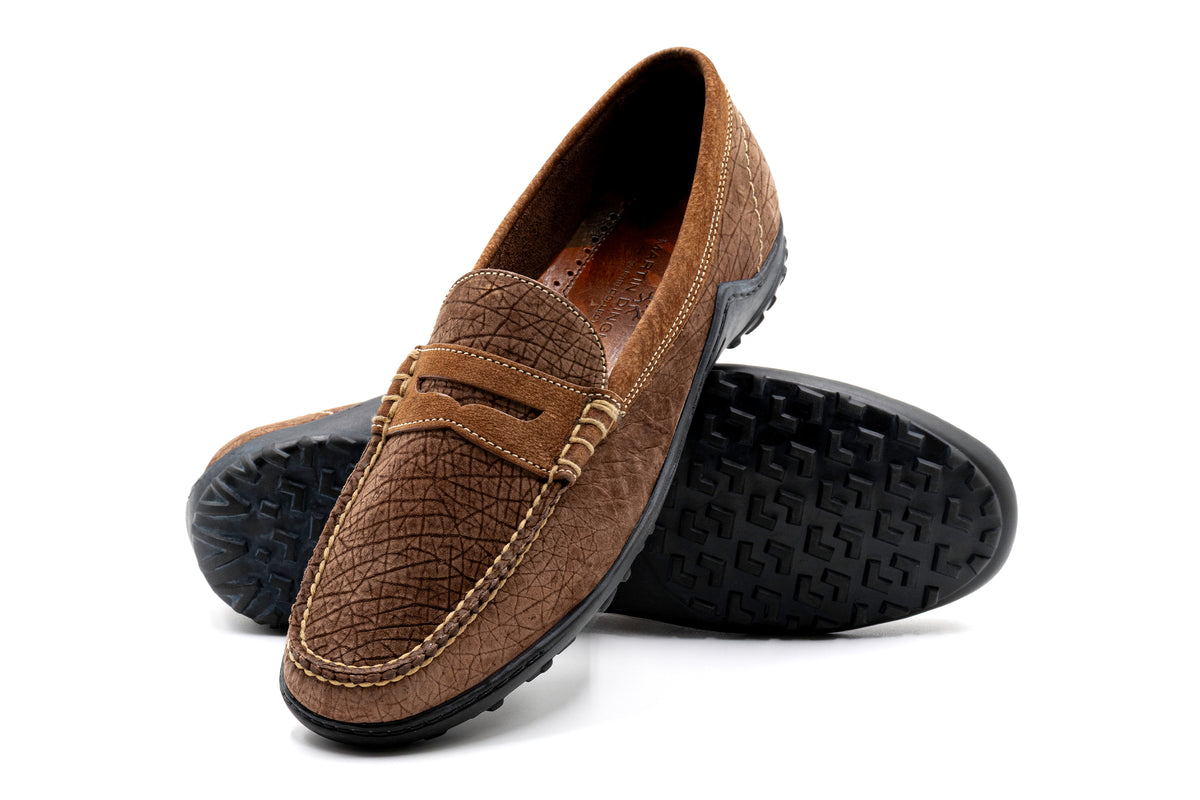 Bill Safari Wild African Hippo Suede Loafers - Bark | Martin Dingman