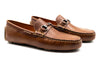 Monte Carlo Saddle Leather Horse Bit Driving Loafers - Cigar