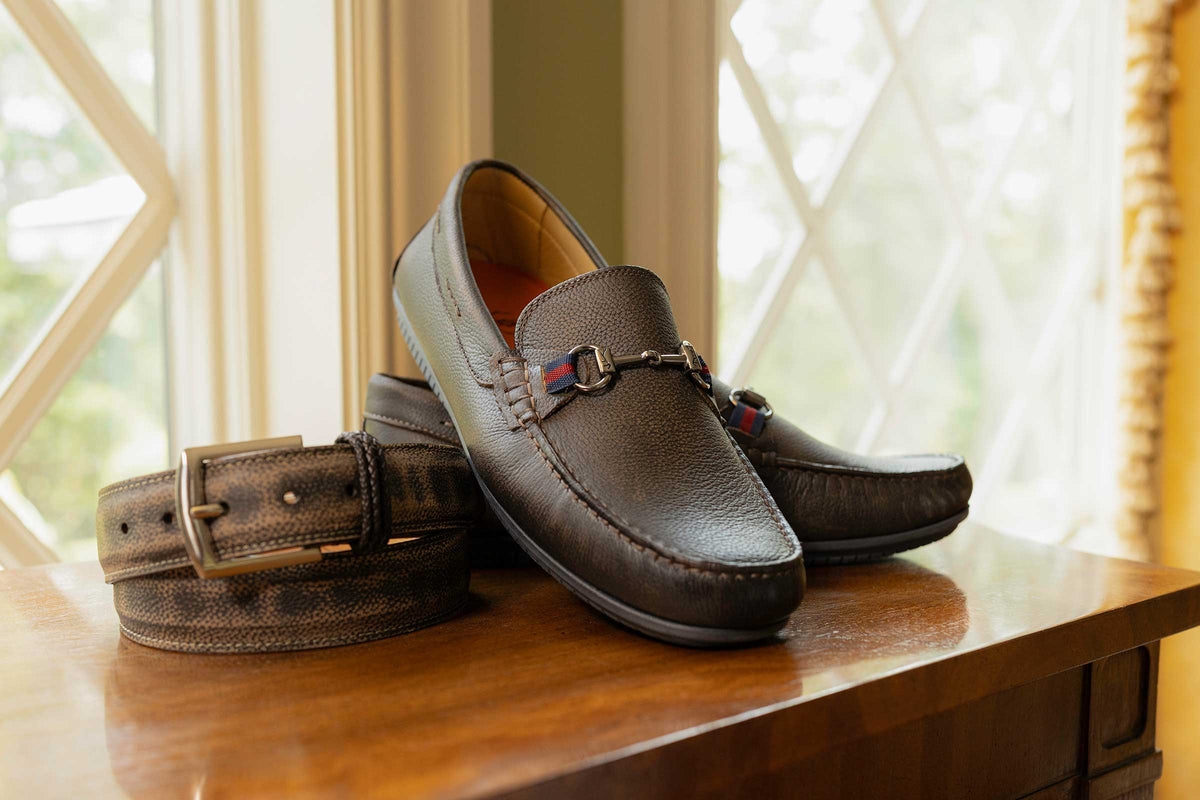 Bermuda Pebble Grain Horse Bit Loafers - Old Clay | Martin Dingman
