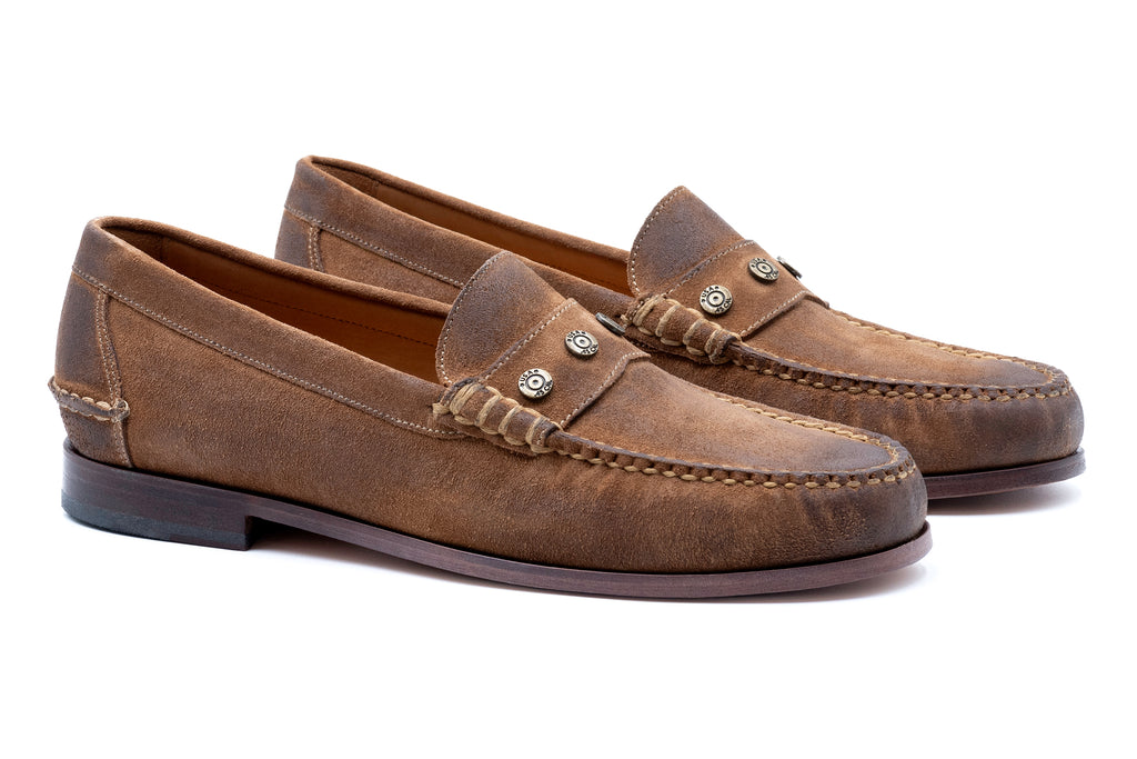 2nd Amendment Suede Penny Loafers - Tobacco