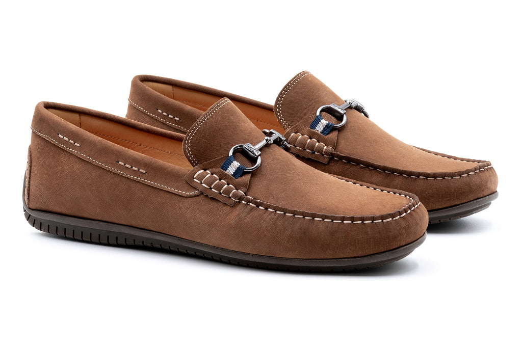Bermuda Nubuck Horse Bit Loafers - Bark