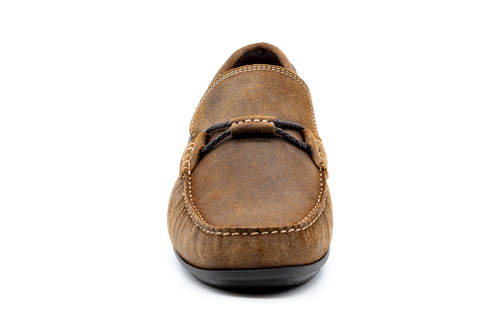 Bermuda Nubuck Braided Bit Loafers - Vintage Cedar - front toe