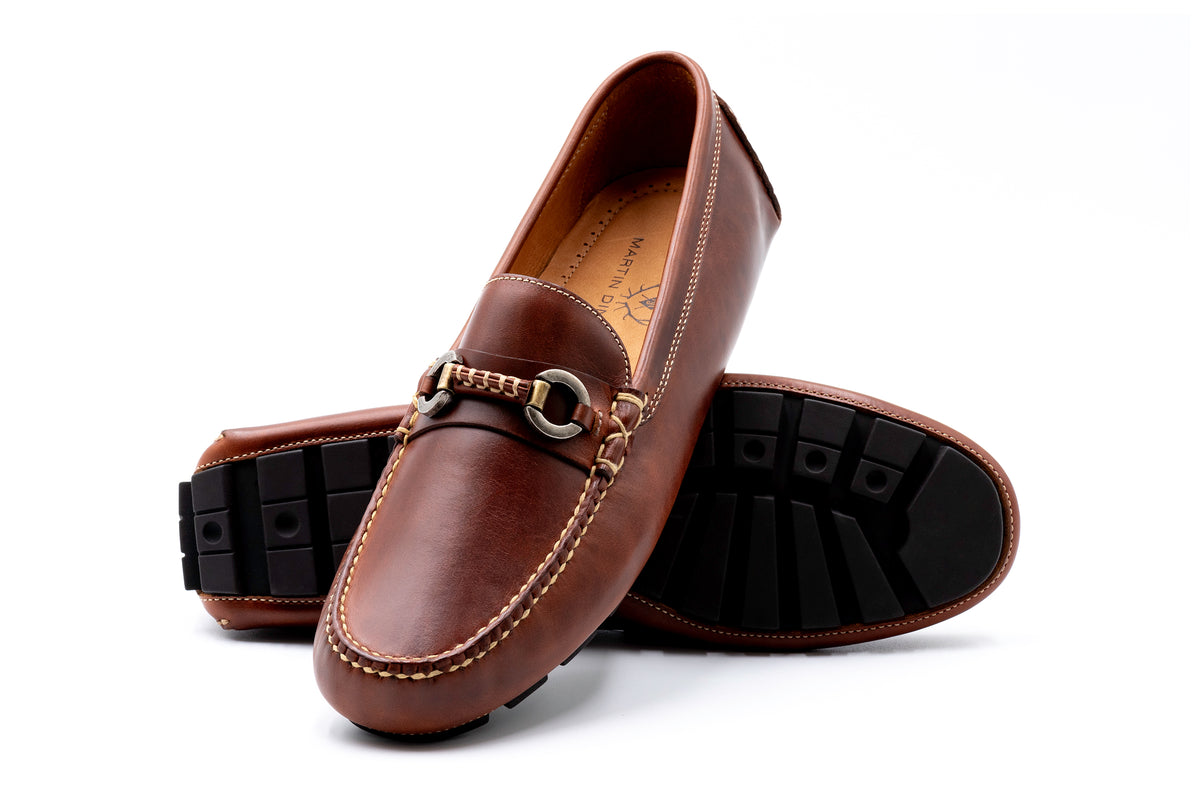 Old Row Oiled Saddle Leather Horse Bit Driving Loafers  display picture 3