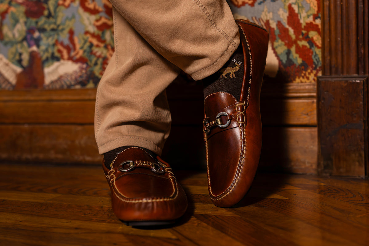 Old Row Saddle Leather Horse Bit Driving Loafers - Cigar | Martin
