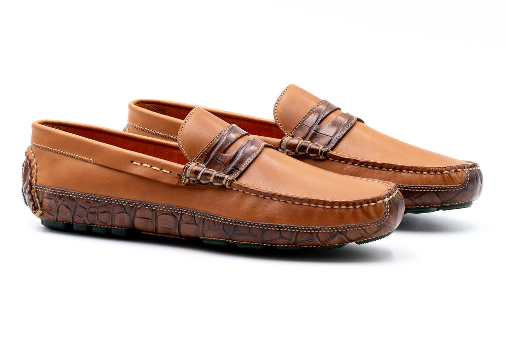 Monte Carlo Saddle Leather Penny Loafers - Pecan