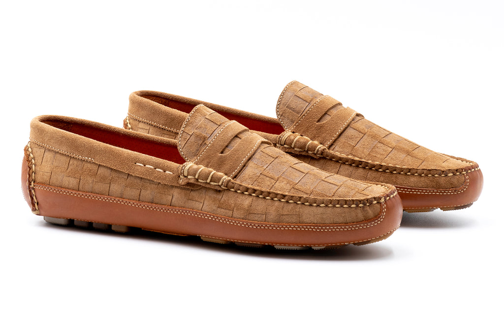 Monte Carlo Suede Penny Loafers - Cappuccino