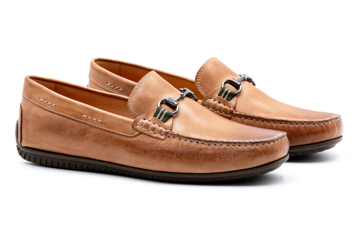 Martin Dingman Tan Suede Horse Bit Driving Loafer Martin Dingman Addison Horse Bit Shoe – Patrick James main image 4