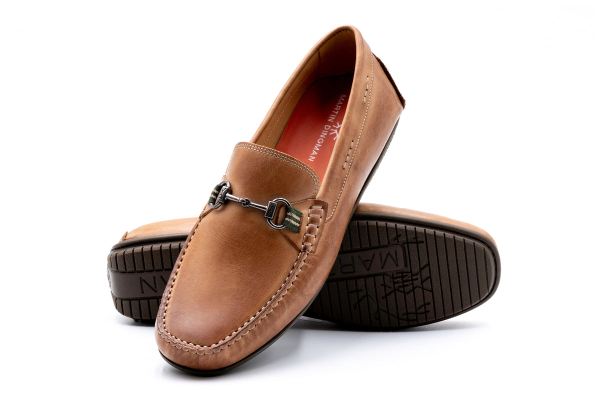 NEW MARTIN DINGMAN men\'s bermuda horse bit loafers in saddle tan Bermuda Glove Leather Horse Bit Loafers - Walnut | Martin  main image 3