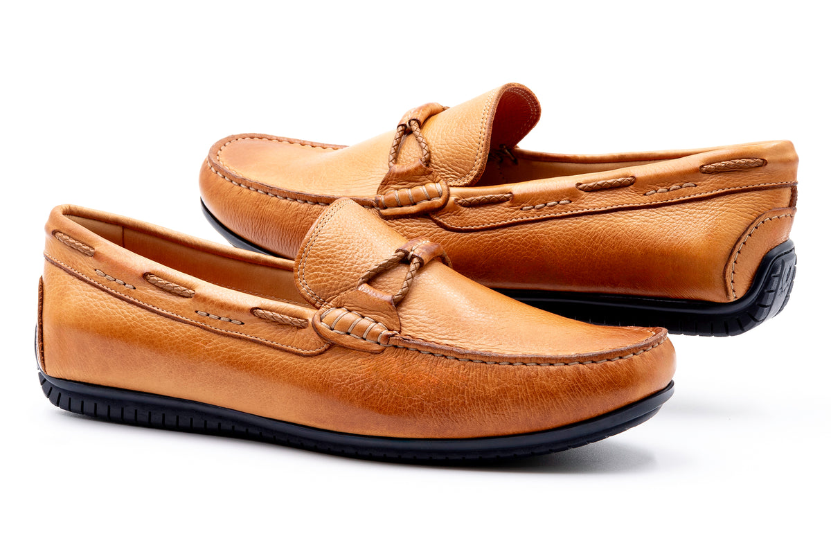 Martin Dingman 530073 Glove Leather Driving Loafers Size 11 Made in Brazil Bermuda Glove Leather Horse Bit Loafers - Cappuccino  main image 3