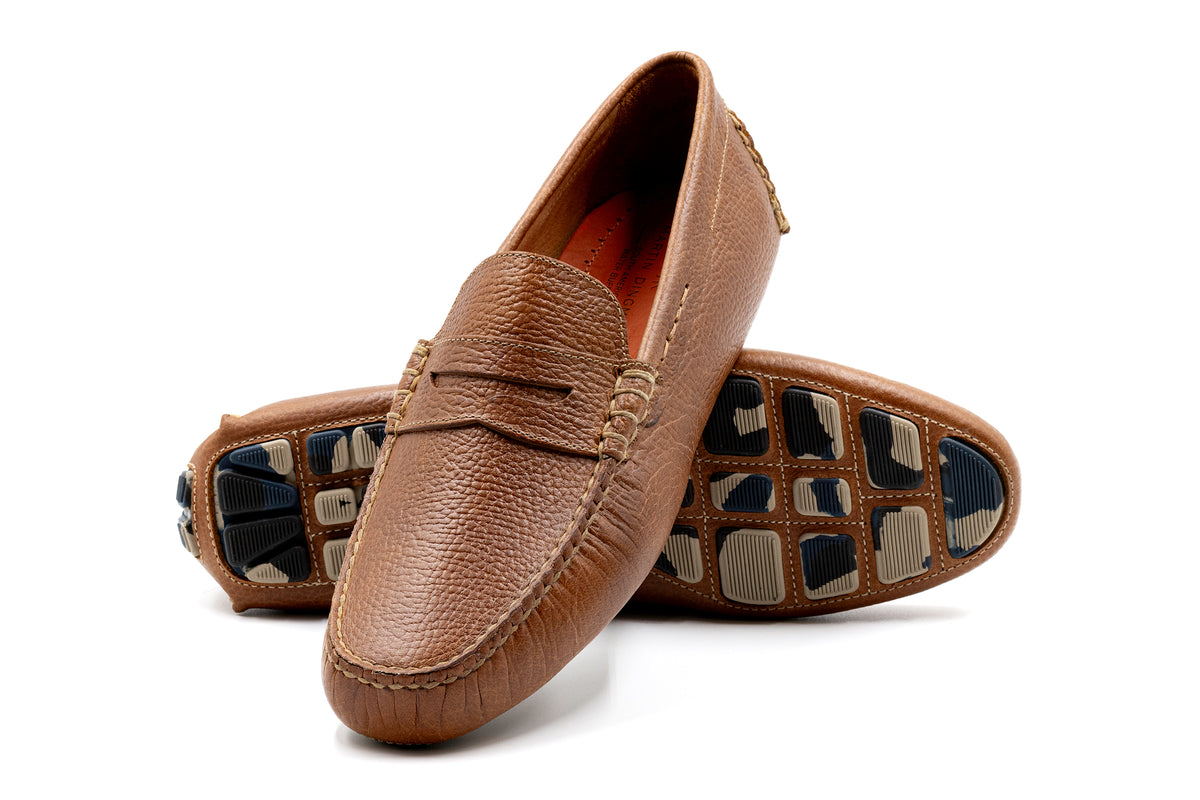 Monte Carlo Water Buffalo Pebble Grain Penny Loafers  display picture 2