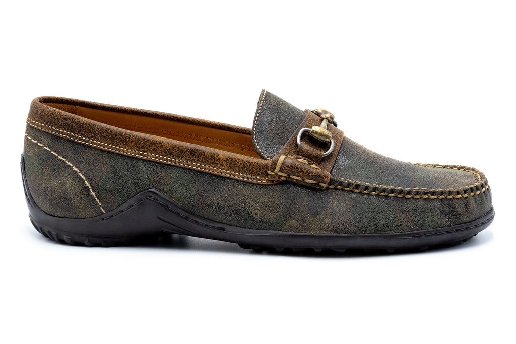 Bill Suede Horse Bit Loafers - Distressed Camo
