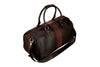 Back Side View of Rudyard Tumbled Saddle Leather Polocrosse Duffel - Chocolate