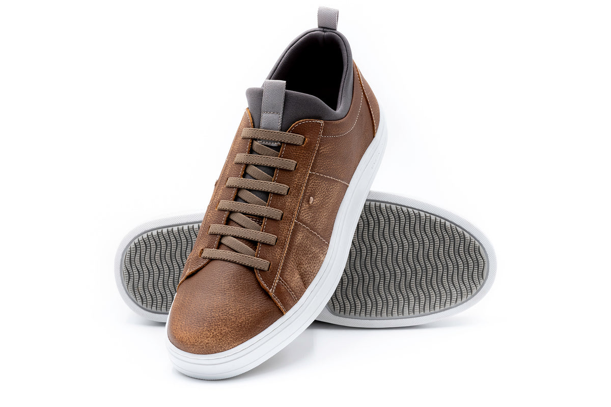 Cameron Pebble Grain Sneakers - Old Saddle | Martin Dingman