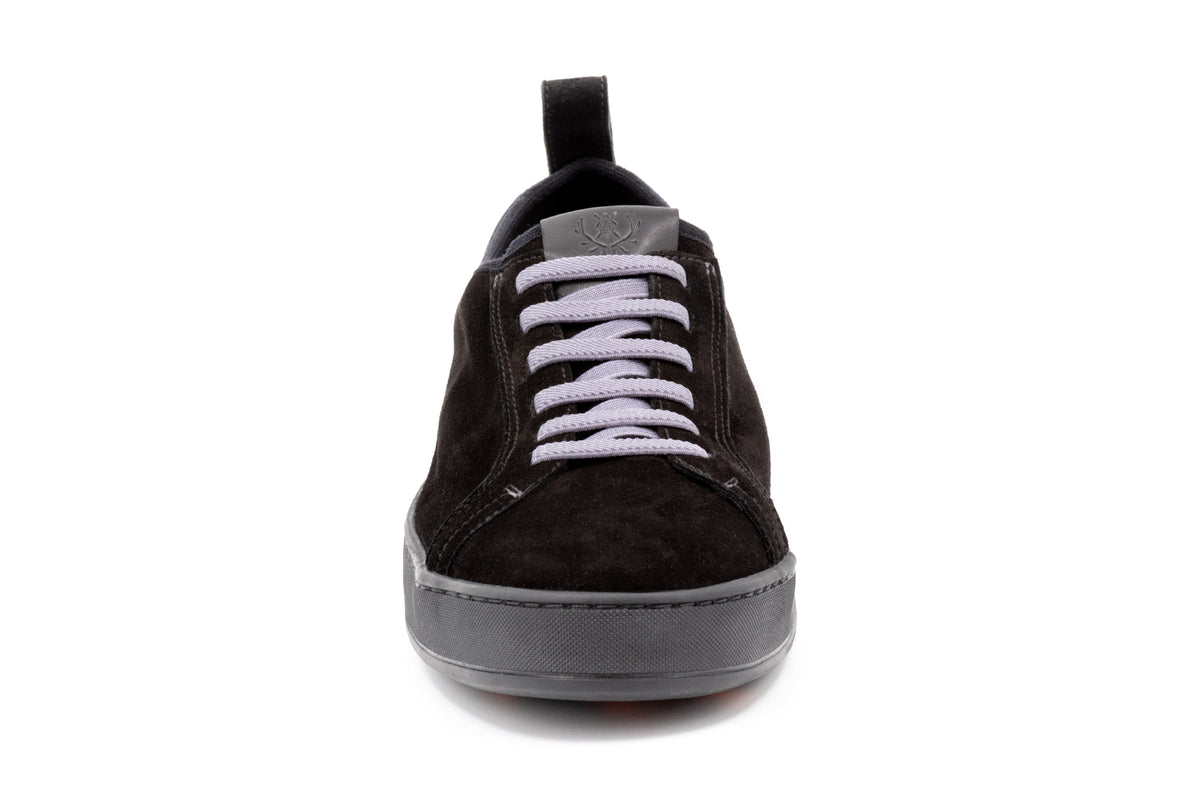 MD Signature Sheep Skin Suede Sneakers - Black | Martin Dingman display picture 1