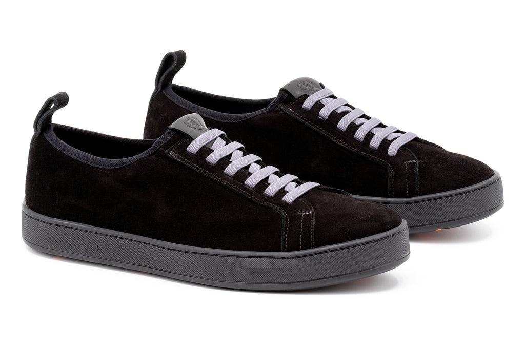 MD Signature Sheep Skin Suede Sneakers - Black