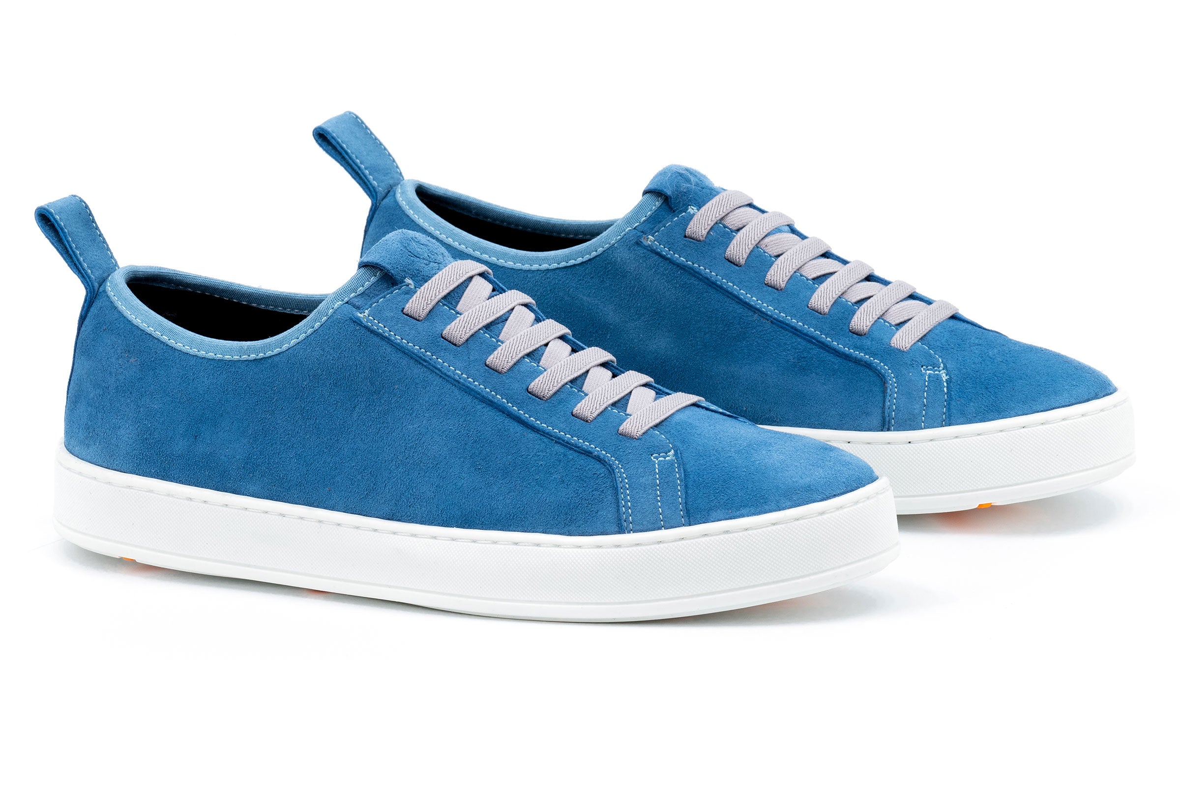 MD Signature Sheep Skin Suede Sneakers - Sky Blue