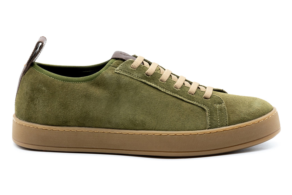 MD Signature Sheep Skin Water Repellent Suede Leather Sneakers - Sage - Side