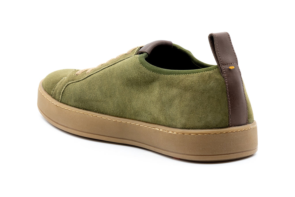 MD Signature Sheep Skin Water Repellent Suede Leather Sneakers - Sage - Back