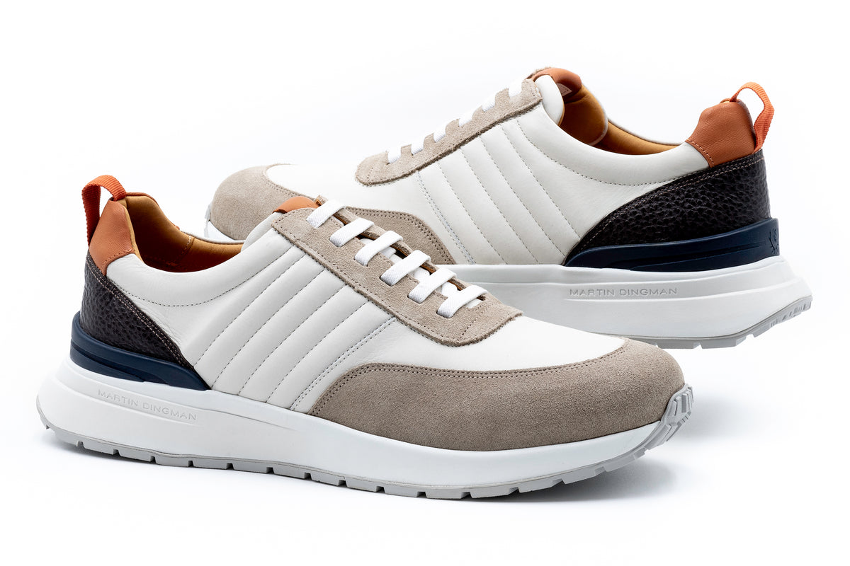 Dawson Glove Leather Sneakers - White/Sand | Martin Dingman