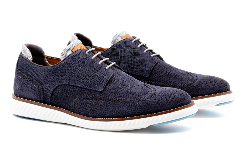 Countryaire Suede Wingtip - Navy