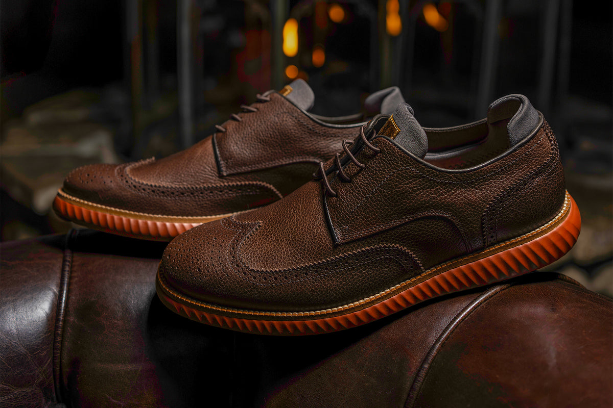 CountryAire Pebble Grain Wingtip - Walnut | Martin Dingman